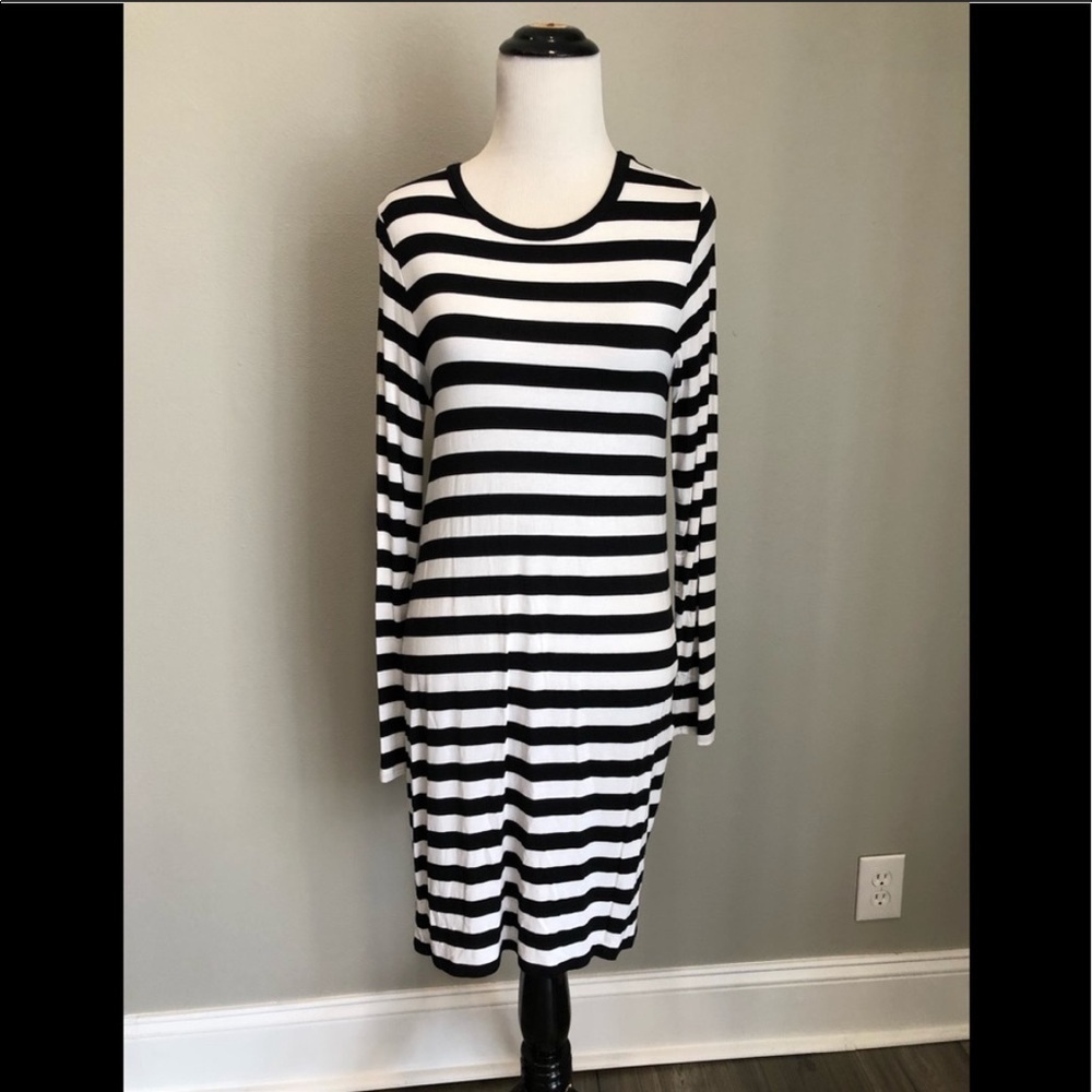 Michael Michael Kors Striped Long Sleeve Dress